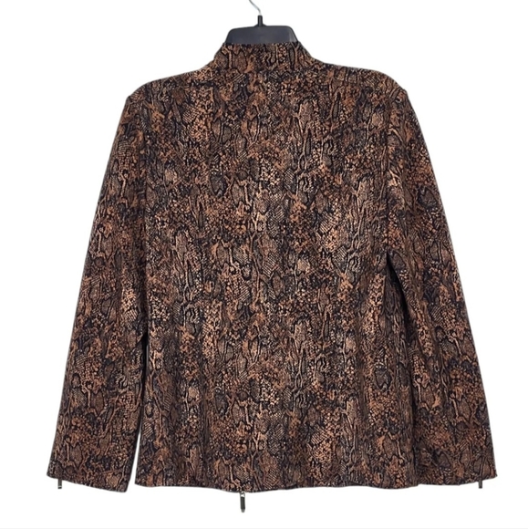 Chicos Motto Jacket Travelers Collection Snake Print Accent Zippers - Picture 9 of 9